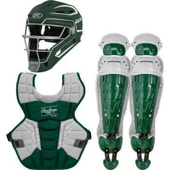 Rawlings Adult Dark Green/White VELO 2.0 Catcher's Gear Box Set: CSV2A-DG/W 3 Rawlings Adult Dark Green/White VELO 2.0 Catcher's Gear Box Set: CSV2A-DG/W