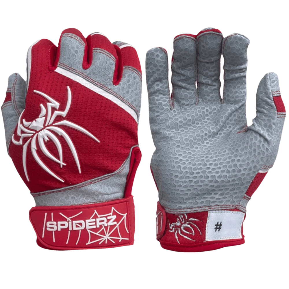 2022 Spiderz PRO Model Batting Gloves: Red/White 3 2022 Spiderz PRO Model Batting Gloves: Red/White