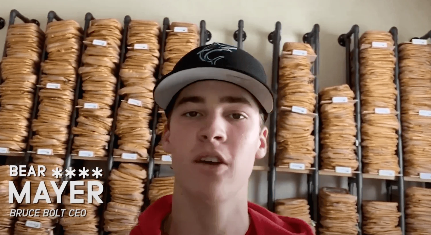 Bruce Bolt PREMIUM PRO Short Cuff Batting Gloves: Red 4 Bruce Bolt PREMIUM PRO Short Cuff Batting Gloves: Red - Image 2