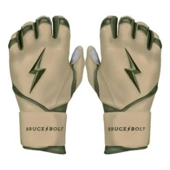 Bruce Bolt Premium Pro Military Series Long Cuff Batting Gloves: Beige