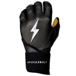 Bruce Bolt PREMIUM PRO Long Cuff Batting Gloves: Black -Rawlings Store LC BLKG LEFT