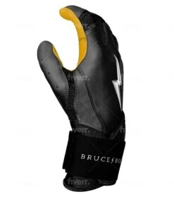 Bruce Bolt PREMIUM PRO Long Cuff Batting Gloves: Black -Rawlings Store LC BLKG SIDE