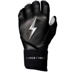 Bruce Bolt PREMIUM PRO Chrome Series Long Cuff Batting Gloves: Black -Rawlings Store LC CHRB LEFT