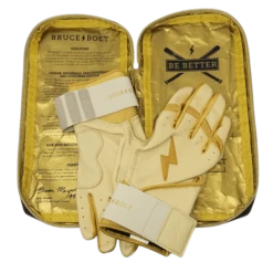 Bruce Bolt PREMIUM PRO Gold Series Batting Gloves: Long Cuff 12 Bruce Bolt PREMIUM PRO Gold Series Batting Gloves: Long Cuff -Rawlings Store LC GLD BAG2