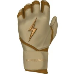 Bruce Bolt PREMIUM PRO Gold Series Batting Gloves: Long Cuff 14 Bruce Bolt PREMIUM PRO Gold Series Batting Gloves: Long Cuff -Rawlings Store LC GLD LEFT