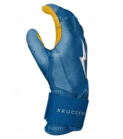 Bruce Bolt PREMIUM PRO Long Cuff Batting Gloves: Royal -Rawlings Store LC ROYG SIDE