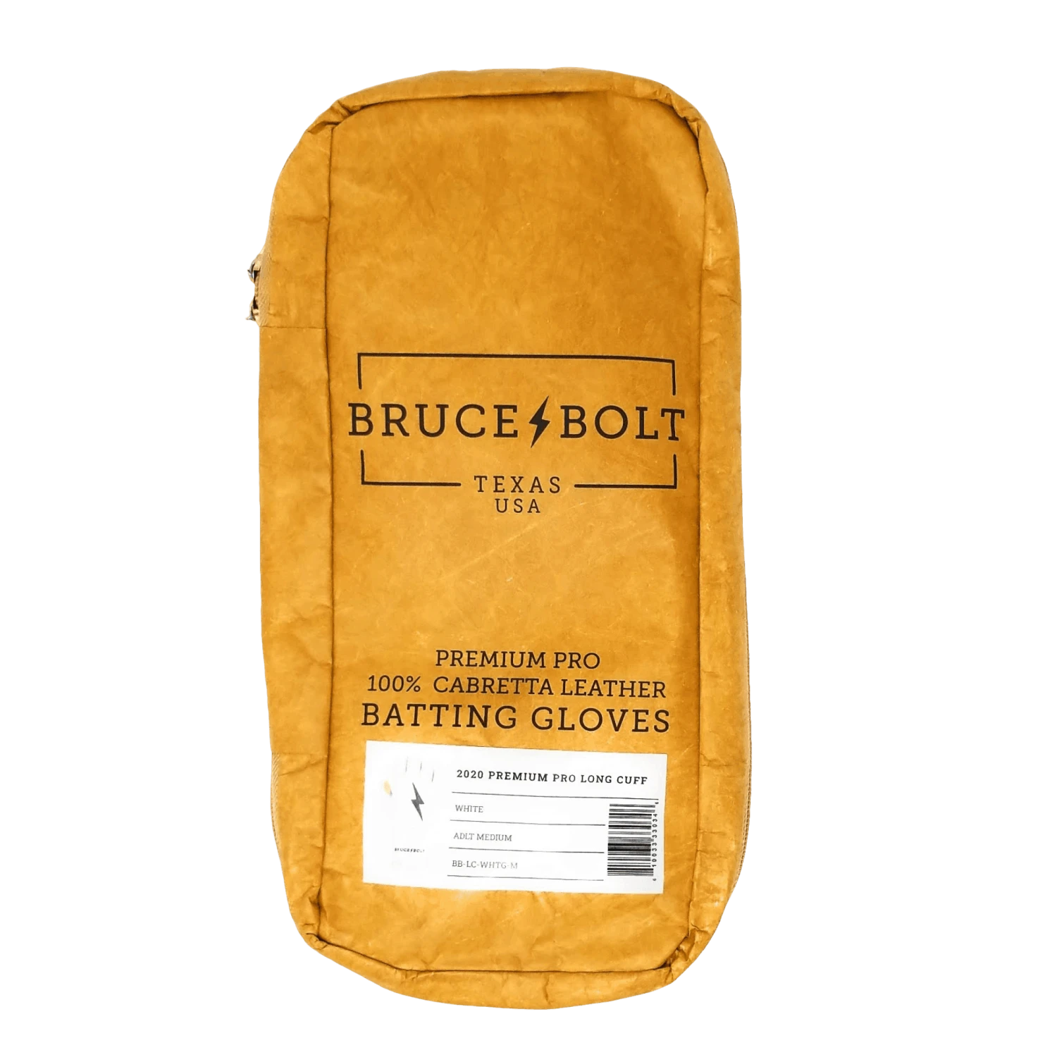 Bruce Bolt PREMIUM PRO Long Cuff Batting Gloves: White 5 Bruce Bolt PREMIUM PRO Long Cuff Batting Gloves: White - Image 3