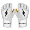 Bruce Bolt PREMIUM PRO Long Cuff Batting Gloves: White 2 Bruce Bolt PREMIUM PRO Long Cuff Batting Gloves: White -Rawlings Store LC WHTG HERO