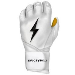 Bruce Bolt PREMIUM PRO Long Cuff Batting Gloves: White 14 Bruce Bolt PREMIUM PRO Long Cuff Batting Gloves: White -Rawlings Store LC WHTG LEFT
