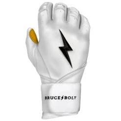 Bruce Bolt PREMIUM PRO Long Cuff Batting Gloves: White 17 Bruce Bolt PREMIUM PRO Long Cuff Batting Gloves: White -Rawlings Store LC WHTG RIGHT