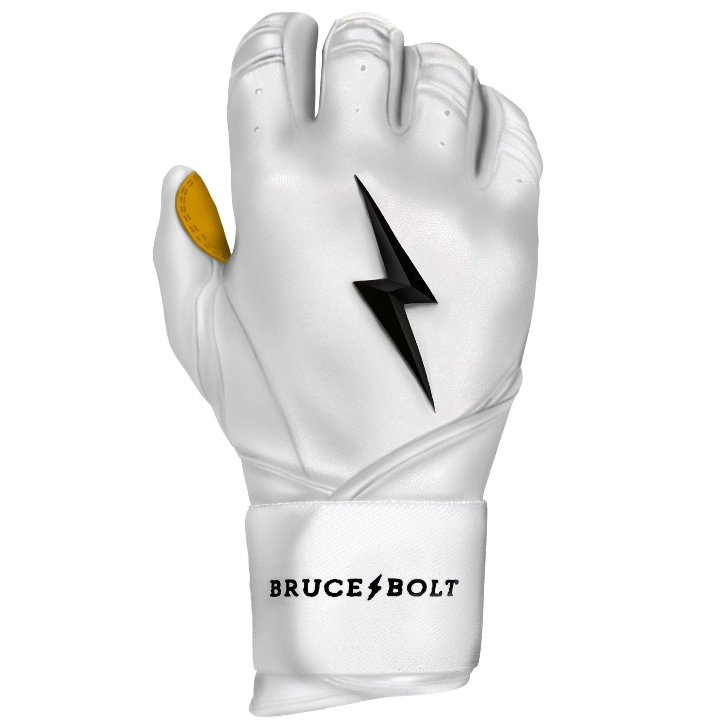 Bruce Bolt PREMIUM PRO Long Cuff Batting Gloves: White 10 Bruce Bolt PREMIUM PRO Long Cuff Batting Gloves: White - Image 8
