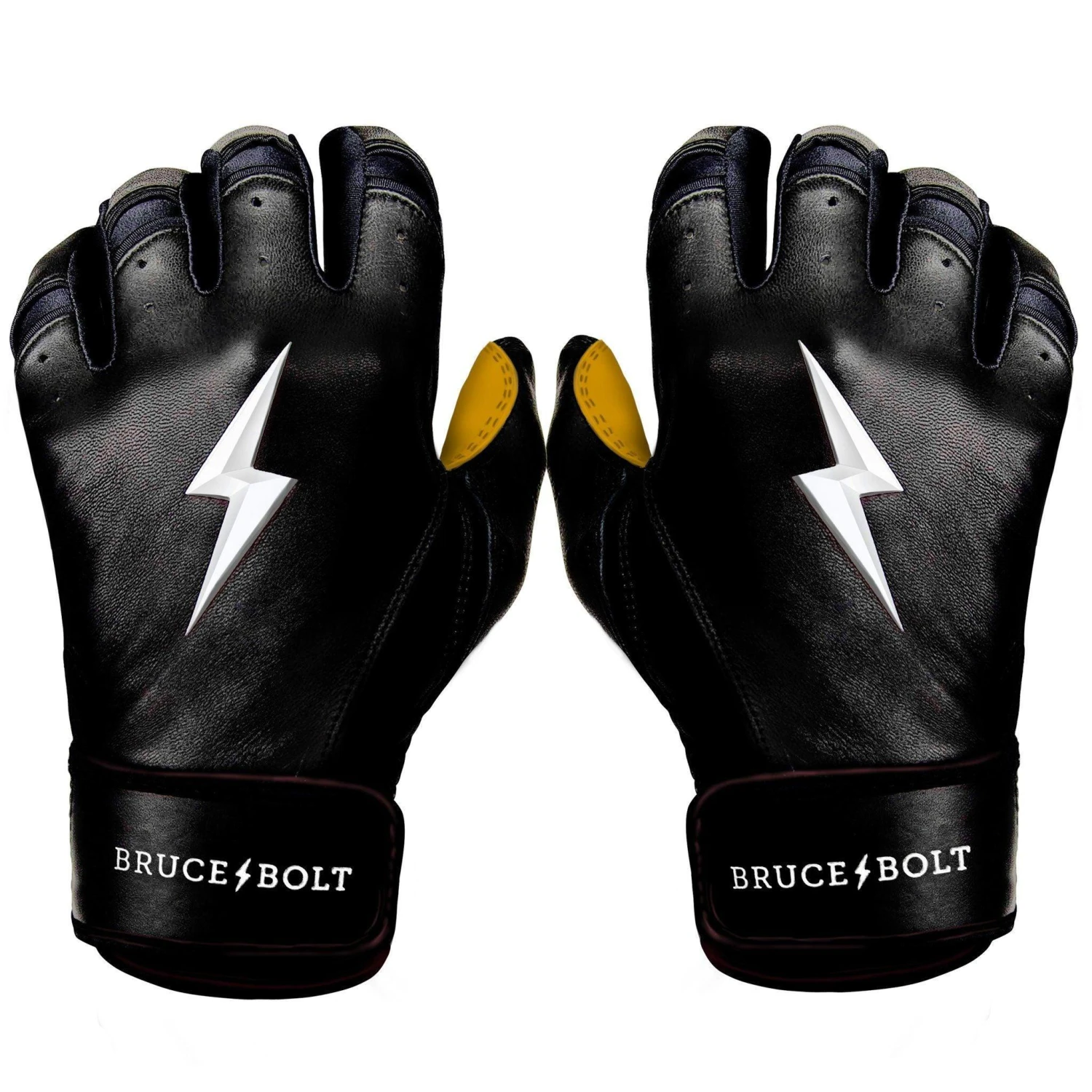 Bruce Bolt PREMIUM PRO Short Cuff Batting Gloves: Black 3 Bruce Bolt PREMIUM PRO Short Cuff Batting Gloves: Black