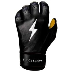 Bruce Bolt PREMIUM PRO Short Cuff Batting Gloves: Black 19 Bruce Bolt PREMIUM PRO Short Cuff Batting Gloves: Black -Rawlings Store SC BLKG LEFT