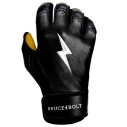 Bruce Bolt PREMIUM PRO Short Cuff Batting Gloves: Black 21 Bruce Bolt PREMIUM PRO Short Cuff Batting Gloves: Black -Rawlings Store SC BLKG RIGHT