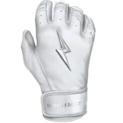 Bruce Bolt PREMIUM PRO Chrome Series Short Cuff Batting Gloves: White 18 Bruce Bolt PREMIUM PRO Chrome Series Short Cuff Batting Gloves: White -Rawlings Store SC CHRW RIGHT