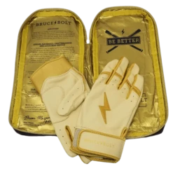 Bruce Bolt PREMIUM PRO Gold Series Batting Gloves: Short Cuff 12 Bruce Bolt PREMIUM PRO Gold Series Batting Gloves: Short Cuff -Rawlings Store SC GLD BAG2
