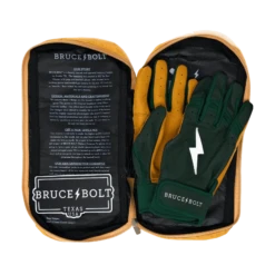 Bruce Bolt PREMIUM PRO Short Cuff Batting Gloves: GREEN -Rawlings Store SC GRNG BAG2