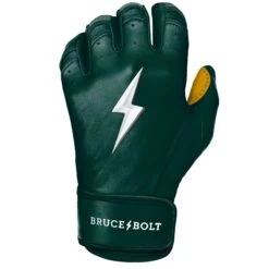 Bruce Bolt PREMIUM PRO Short Cuff Batting Gloves: GREEN -Rawlings Store SC GRNG LEFT
