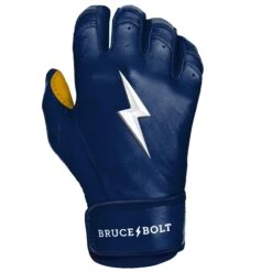 Bruce Bolt PREMIUM PRO Short Cuff Batting Gloves: Navy 21 Bruce Bolt PREMIUM PRO Short Cuff Batting Gloves: Navy -Rawlings Store SC NVYG RIGHT