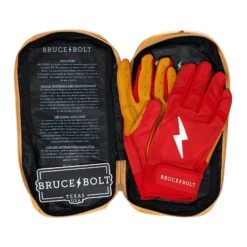 Bruce Bolt PREMIUM PRO Short Cuff Batting Gloves: Red 18 Bruce Bolt PREMIUM PRO Short Cuff Batting Gloves: Red -Rawlings Store SC REDG BAG2
