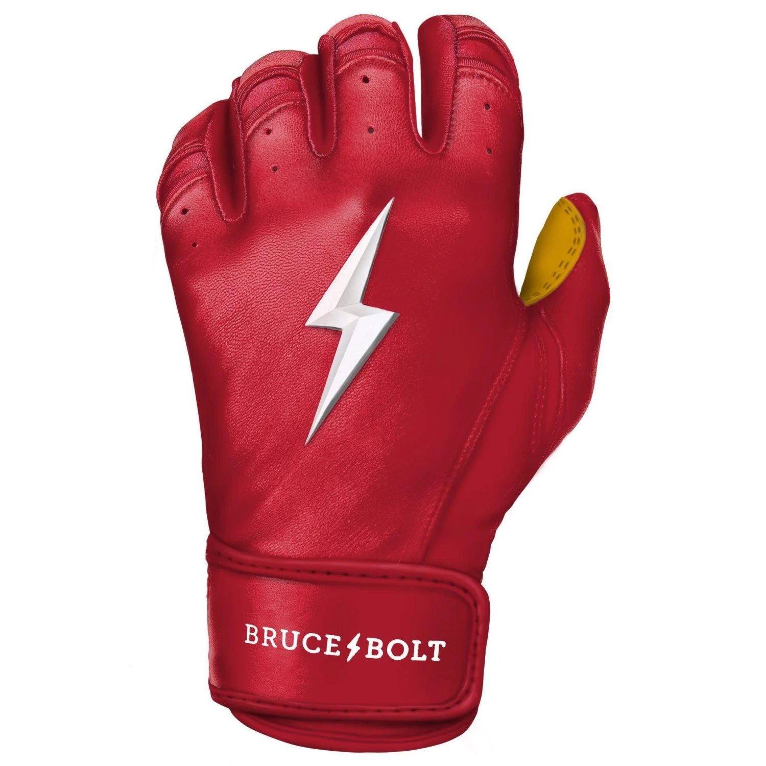 Bruce Bolt PREMIUM PRO Short Cuff Batting Gloves: Red 10 Bruce Bolt PREMIUM PRO Short Cuff Batting Gloves: Red - Image 8
