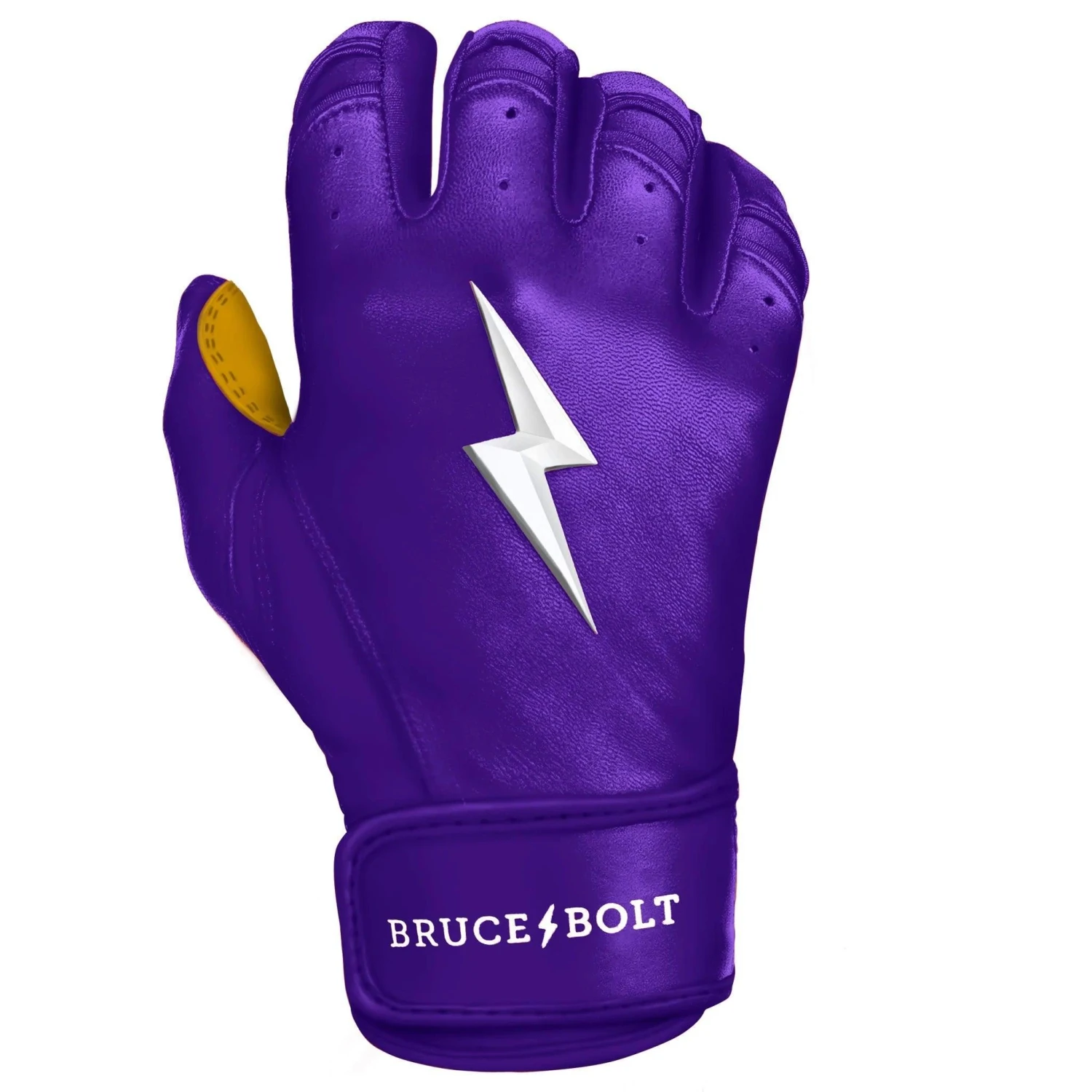 Bruce Bolt PREMIUM PRO Short Cuff Batting Gloves: Purple 4 Bruce Bolt PREMIUM PRO Short Cuff Batting Gloves: Purple - Image 2
